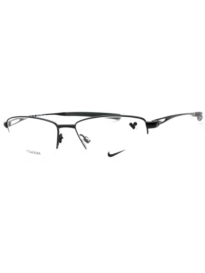Nike Rectangular Titanium Eyeglasses 54mm In Black
