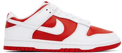 Nike Red & White Dunk Low Retro Sneakers In University Red/white