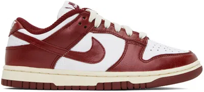 Nike Red & White Dunk Low Sneakers In White/team Red-cocon