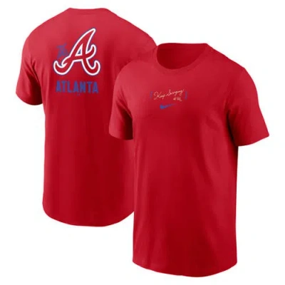 Nike Red Atlanta Braves City Connect 2-hit T-shirt In Red
