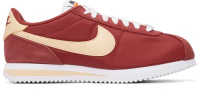 Nike Red Cortez Textile Sneakers In Burgundy