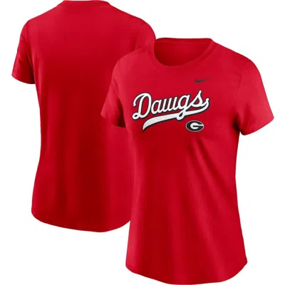NIKE NIKE RED GEORGIA BULLDOGS LOCAL SCRIPT T-SHIRT