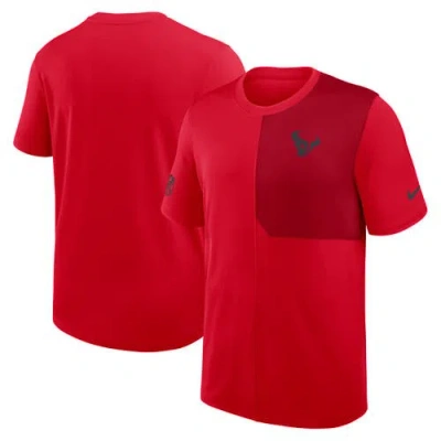 Nike Red Houston Texans Sideline Uv Performance Coach Shirt
