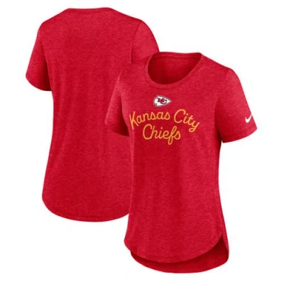 Nike Red Kansas City Chiefs Script Tri-blend T-shirt