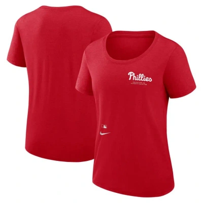 Nike Red Philadelphia Phillies Authentic Collection Performance Scoop Neck T-shirt