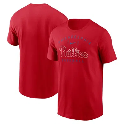 Nike Red Philadelphia Phillies Home Team Athletic Arch T-shirt