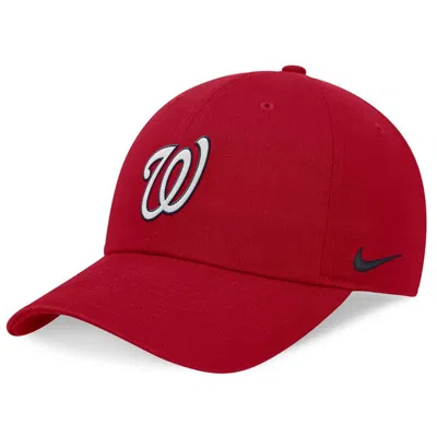 Nike Red Washington Nationals Evergreen Club Adjustable Hat In Gym Red