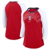 Nike Women's  Red, White St. Louis Cardinals Knockout Arch 3/4-sleeve Raglan Tri-blend T-shirt In Red