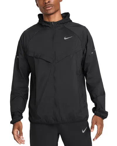 Nike Reflective Hooded Logo Jacket In Black