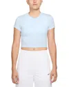 Nike Sportswear Club Chill Knit Mod Crop T-shirt In Blue Tint