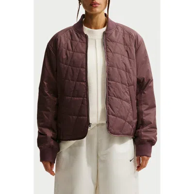 Nike Relaxed Water Repellent Quilted Jacket In Burgundy
