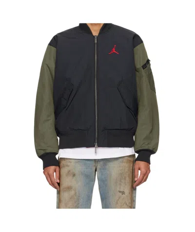 Nike Black & Khaki Renegade Bomber In Off Noir/medium Oliv