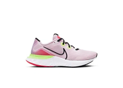 Pre-owned Nike Renew Run (women's) Sneakers In Pink Foam/psychic Blue/laser Crimson