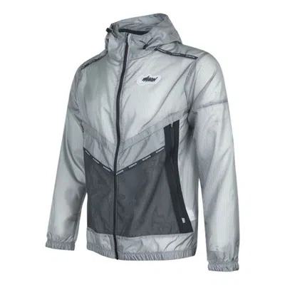 Nike Repel Wild Run Windrunner Casual Printing Running Sports Woven Jacket Gray In Black