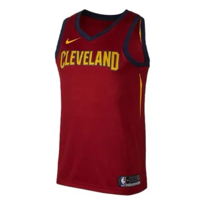 Nike Retro Basketball Vest Sw Fan Edition Cleveland Cavaliers Red Wine Red In Burgundy