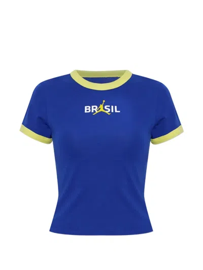 Nike Retro Brazil P6 Logo-print T-shirt In Blue