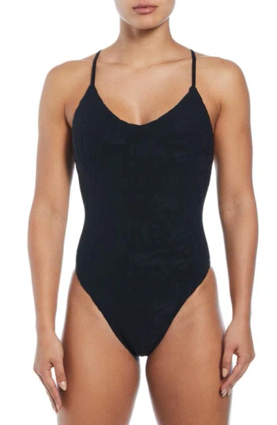 Nike Retro Flow One-piece Swimsuit In Black