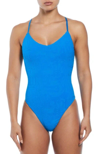 Nike Retro Flow One-piece Swimsuit In Photo Blue