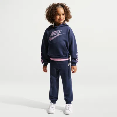 Nike Retro Remix Little Kids' Hoodie And Jogger Pants Set In Blue