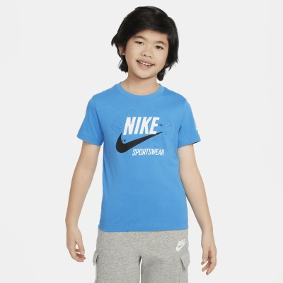 Nike Retro Sportswear Little Kids' Graphic T-shirt In Blue