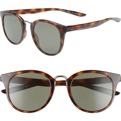 Nike Revere 51mm Round Sunglasses In Tortoise/green