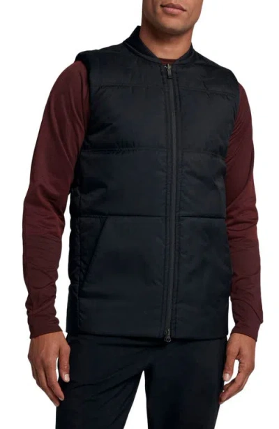 Nike Therma Fit Sleeveless Padded Jacket In Black/black/black