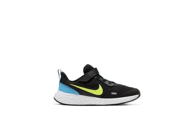 Pre-owned Nike Revolution 5 Lemon Venom Sneakers In Black/laser Blue/hyper Crimson