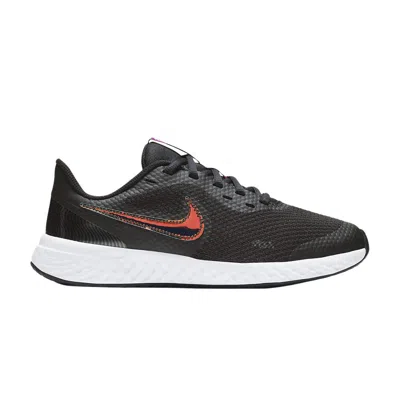 Pre-owned Nike Revolution 5 Power Gs 'black Iridescent Swoosh' | Kid's Size 7