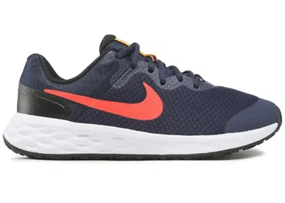 Pre-owned Nike Revolution 6 Bright Crimson Sneakers In Midnight Navy Blue/black/yellow Ochre