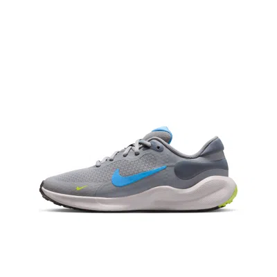 Nike Babies' Revolution 7 Big Kids' Road Running Shoes In Gray