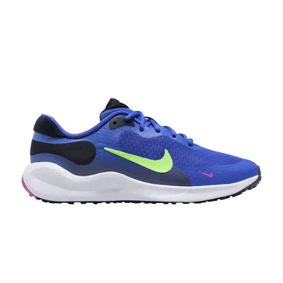 Pre-owned Nike Revolution 7 Gs 'ultramarine Lime Blast' | Blue | Kid's Size 4