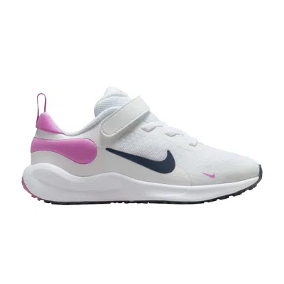 Pre-owned Nike Revolution 7 Ps 'white Playful Pink Navy' | Kid's Size 11.5