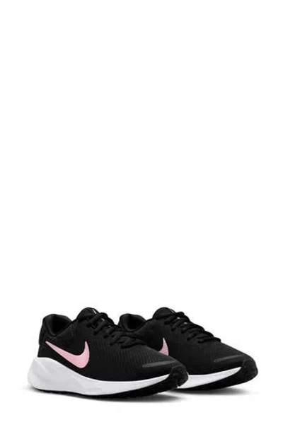 Nike Revolution 7 Road Running Sneaker In Black/med Soft Pink-white