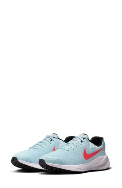 Nike Revolution 7 Road Running Sneaker In Glacier Blue/crimson/black