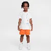 Nike Rhythm Little Kids' 2-piece Dri-fit Mesh Shorts Set In Orange