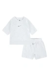 Nike Babies' Ready Set Rib T-shirt & Shorts Set In Birch Heather