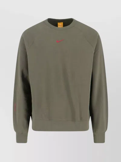 Nike Ribbed Crew Neck Sweater With Long Sleeves In Green