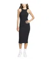 Nike Ribbed-knit Midi Dress In Black