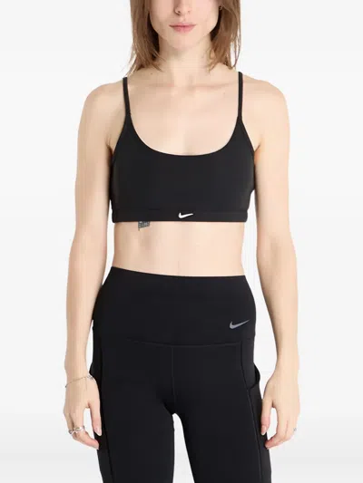 Nike Ribbed Scoop-neck Sports Bra In Black