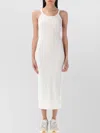 Nike Ribbed Tank Midi Dress With Scoop Neckline In White
