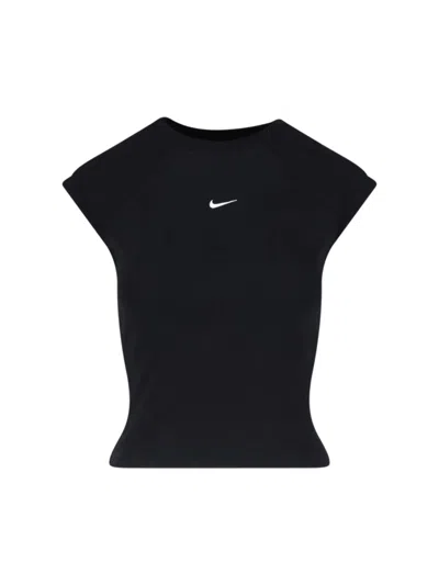 Nike Ribbed Top "chill" In Black