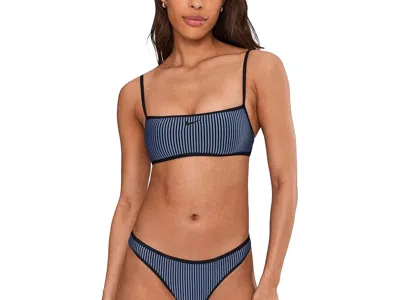 Nike Ripple Texture Bralette Bikini Top In Gray