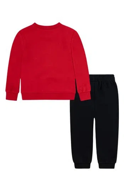 Nike Babies'  Rise Fleece Crewneck Sweatshirt & Joggers Set In Red