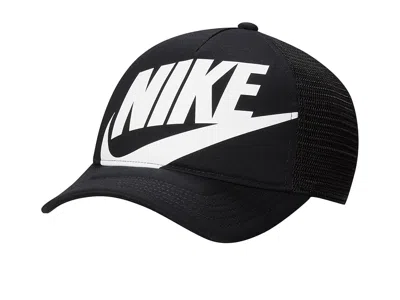 Nike Rise Structured Trucker Cap (little Kid/big Kid) Baseball Caps Black/black/white: One Size