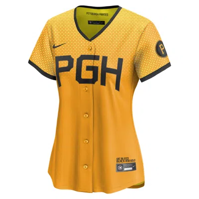 Nike Roberto Clemente Pittsburgh Pirates City Connect  Women's Dri-fit Adv Mlb Limited Jersey In Yellow