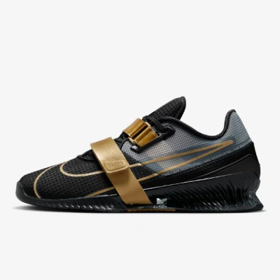 Pre-owned Nike Romaleos 4 Se Weightlifting Shoes 'black & Gold' (cd3463-001) Expeditedship