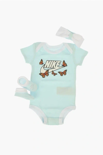 Nike Romper Suit Shoes And Papillon Set In Blue