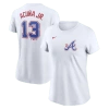 Nike Youth Ronald Acuna Jr. White Atlanta Braves Fuse City Connect Name Number T-shirt