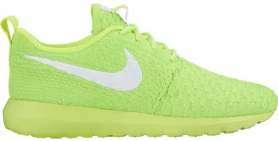 Pre-owned Nike Roshe Nm Flyknit (women's) Sneakers In Volt/white/electric Green In Multi