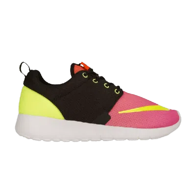 Pre-owned Nike Roshe One Fb Gs 'black Pink Volt' In Multi-color